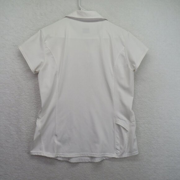 Columbia Shirt Womens Size Large White Titanium Golf Tennis 1/4 Snap V Neck - Picture 3 of 9